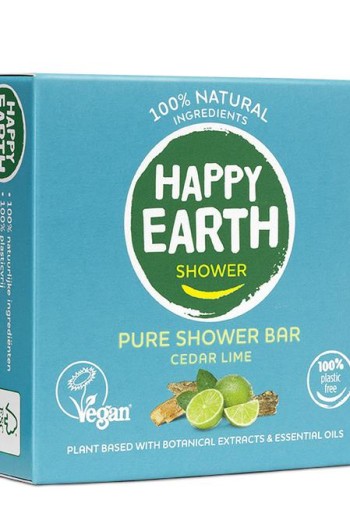 Happy Earth Shower bar cedar lime (90 Gram)