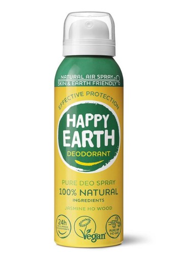 Happy Earth Natuurlijke deo natural air spray jasmine ho wood (100 Milliliter)