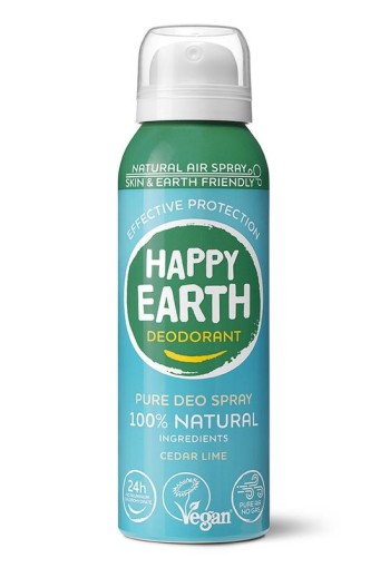 Happy Earth Natuurlijke deo natural air spray cedar lime (100 Milliliter)
