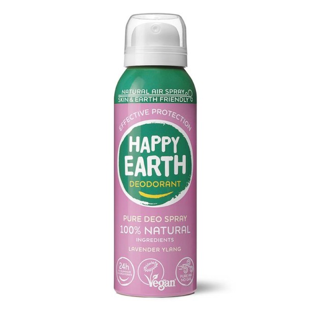 Happy Earth Natuurlijke deo natural air spray lavender ylang (100 Milliliter)