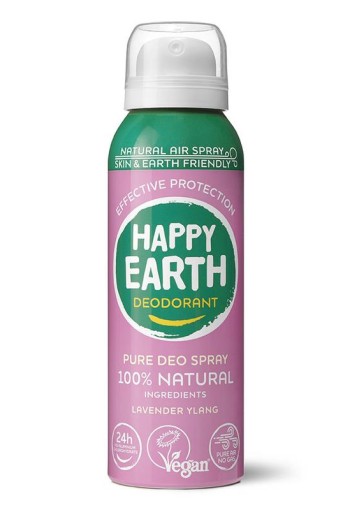 Happy Earth Natuurlijke deo natural air spray lavender ylang (100 Milliliter)