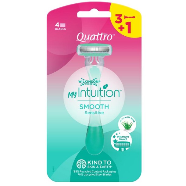 Wilkinson Quattro my intuition disposables 3+1 (4 Stuks)