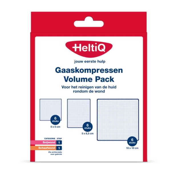 Heltiq Gaaskompressen volume pack (18 Stuks)