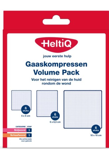 Heltiq Gaaskompressen volume pack (18 Stuks)