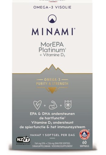 Minami MorEPA platinum + vitamine D3 (60 Softgels)