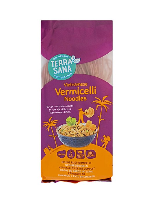 Terrasana Vietnam bruine rijst vermicelli bio (250 Gram)