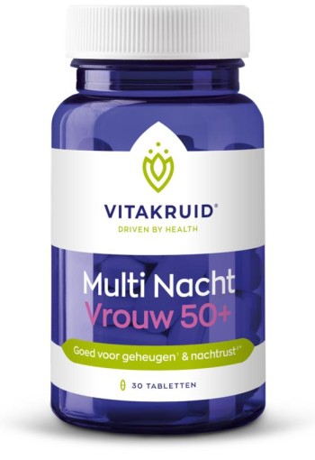 Vitakruid Multi Nacht Vrouw 50+ 100% Vegan (30 Tabletten)