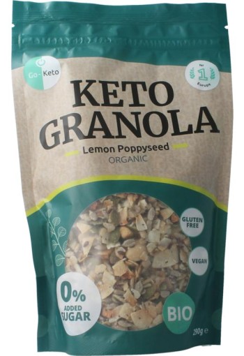Go-Keto Granola citroen maanzaad bio keto koolhydr arm gv (290 Gram)