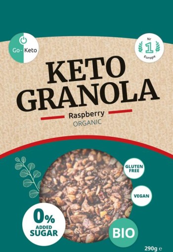 Go-Keto Granola framboos bio keto koolhydraatarm glutenvr (290 Gram)