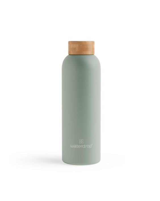 Waterdrop Roestvrijstalen drinkfles pastel olive matt 600ml (1 Stuks)