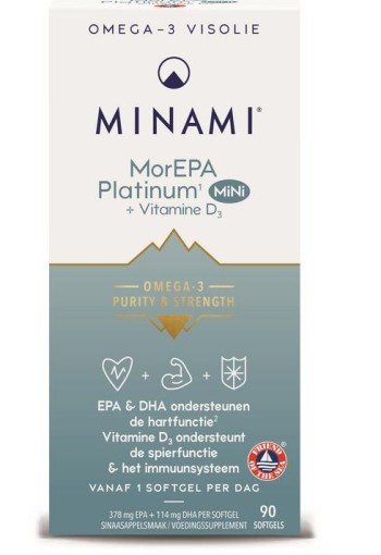 Minami MorEPA platinum mini + vitamine D3 (90 Softgels)