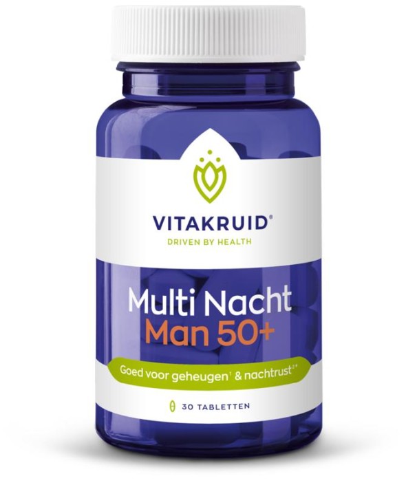 Vitakruid Multi Nacht Man 50+ 100% Vegan (30 Tabletten)