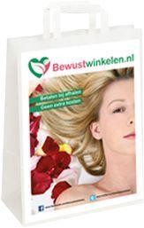 Bewustwinkelen Papieren draagtasje 26 x 10 x 33 (250 Stuks)