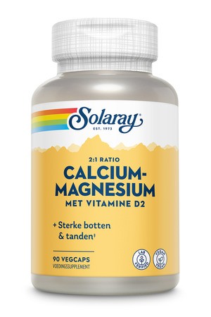 Solaray Calcium magnesium vitamine D2 2:1 ratio (90 Vegetarische capsules)