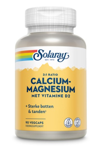 Solaray Calcium magnesium vitamine D2 2:1 ratio (90 Vegetarische capsules)