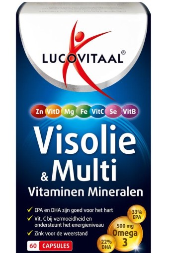 Lucovitaal Visolie & multi vitaminen mineralen 60 Capsules