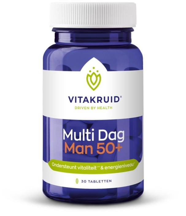 Vitakruid Multi Dag Man 50+ 100% Vegan (30 Tabletten)