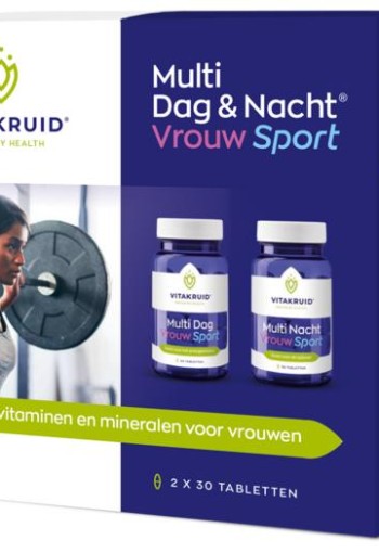 Vitakruid Multi Dag & Nacht Vrouw Sport 100% Vegan 2 x 30 (60 Tabletten)