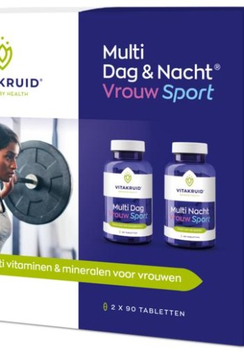 Vitakruid Multi Dag & Nacht Vrouw Sport 100% Vegan 2 x 90 (180 Tabletten)