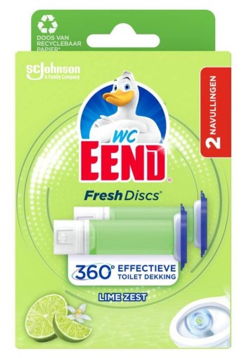 WC Eend Fresh disk navul duo lime zest (72 Milliliter)