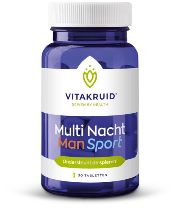 Vitakruid Multi Nacht Man Sport 100% Vegan (30 Tabletten)
