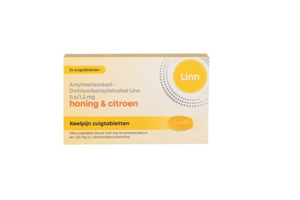 Linn Keelpijn honing & citroen (24 Zuigtabletten)