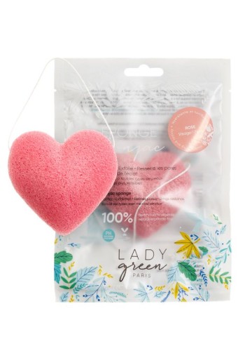 Lady Green Konjac gezichtsspons rose (1 Stuks)