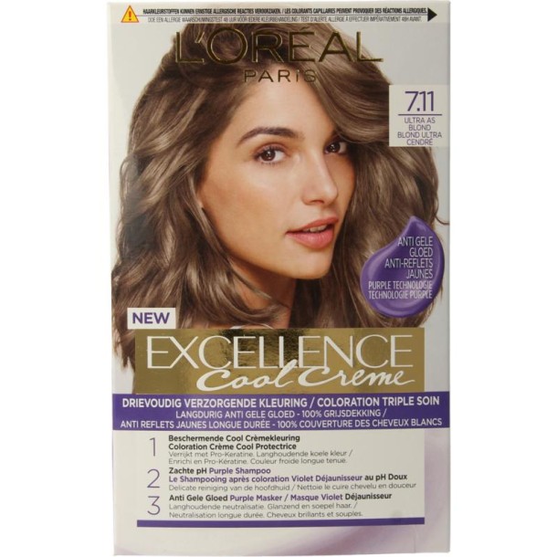 Excellence Cool creme 7.11 ultra asblond (1 Stuks)