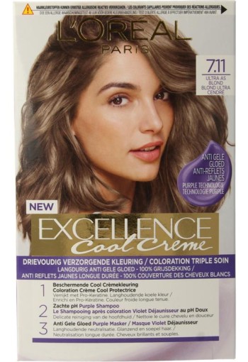 Excellence Cool creme 7.11 ultra asblond (1 Stuks)