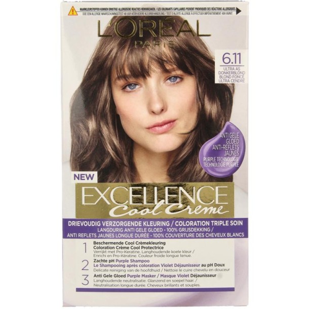 Excellence Cool creme 6.11 ultra as donkerblond (1 Stuks)