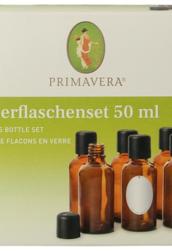 Primavera Lege flessen set 6x50ml schenkdop bruin glas (1 Set)