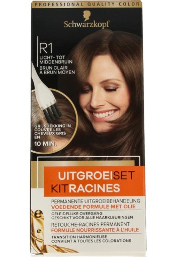Schwarzkopf Vital uitgroeiset lichtbruin/middenbruin R1 (11 Milliliter)