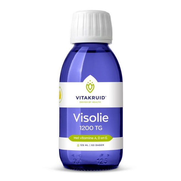 Vitakruid Visolie 1200 Vloeibaar Triglyceriden met A, D & E (125 Milliliter)