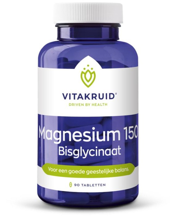 Vitakruid Magnesium 150 Bisglycinaat met 200mg L-Taurine (90 Tabletten)