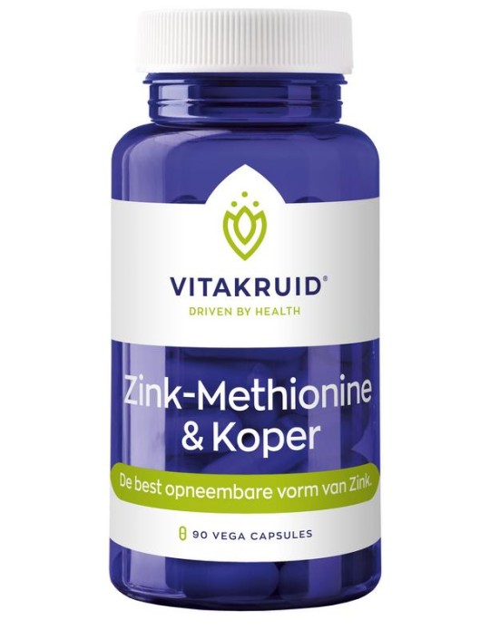 Vitakruid Zink Methionine & Koper Gluconaat (90 Vegetarische capsules)