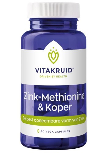 Vitakruid Zink Methionine & Koper Gluconaat (90 Vegetarische capsules)