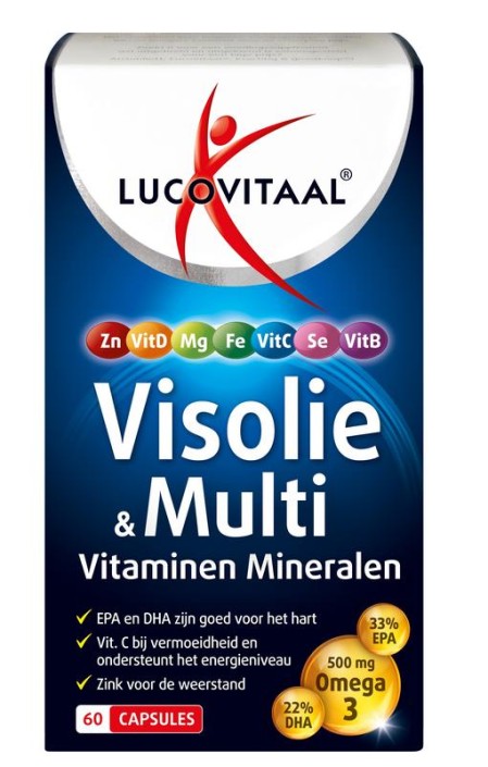 Lucovitaal Visolie & multi vitaminen mineralen (60 Capsules)