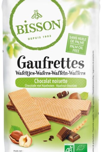 Bisson Wafels choco hazelnoot bio (200 Gram)