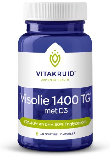 Vitakruid Visolie 1400 TG Triglyceriden met D3 (30 Softgels)