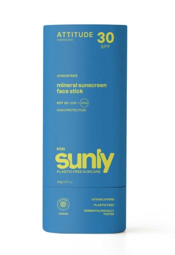 Attitude Sunly gezichtszonnebrandstick kids SPF30 (20 Gram)