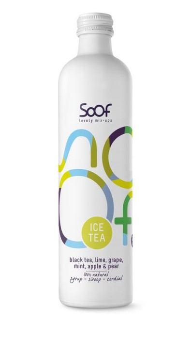 Soof Drinks Siroop zwarte thee limoen & munt (340 Milliliter)
