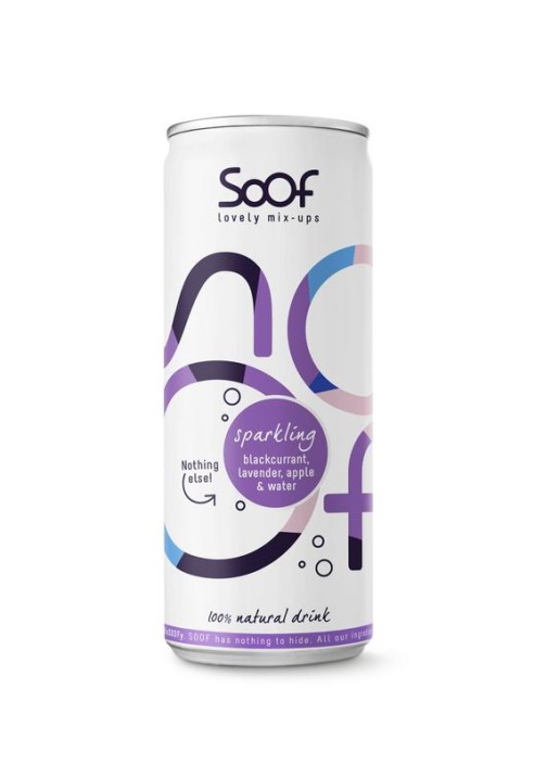 Soof Drinks Sparkling zwarte bes lavendel & appel (250 Milliliter)