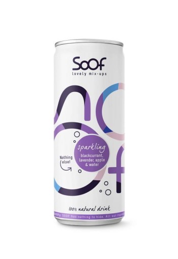 Soof Drinks Sparkling zwarte bes lavendel & appel (250 Milliliter)