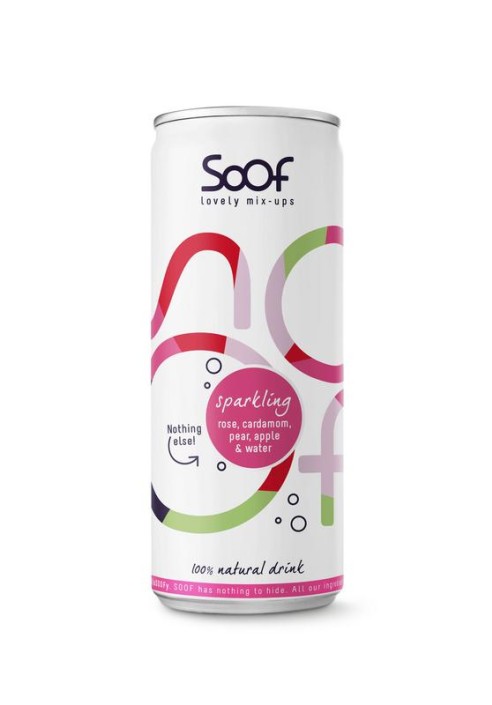 Soof Drinks Sparkling roos kardemom peer & appel (250 Milliliter)