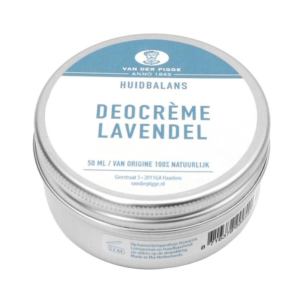Van der Pigge Huidbalans deocreme lavendel (50 Milliliter)