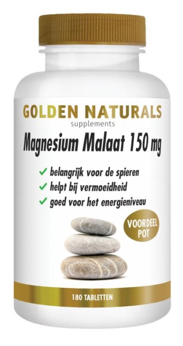 Golden Naturals Magnesium malaat vegan (180 Tabletten)