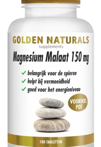 Golden Naturals Magnesium malaat vegan (180 Tabletten)