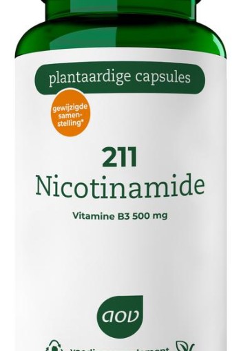 AOV 211 Nicotinamide 500mg (60 Vegetarische capsules)