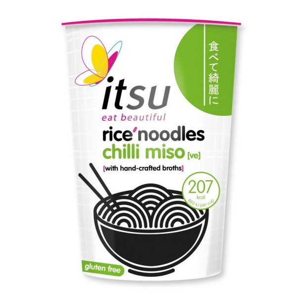 Itsu Chili miso rice noodles cup glutenvrij (63 Gram)