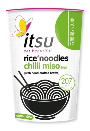 Itsu Chili miso rice noodles cup glutenvrij (63 Gram)